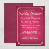 Chalkboard roze & White Bridal Shower Invitations Kaart (Voorkant / Achterkant)