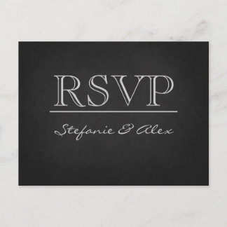 Chalkboard RSVP bruiloft briefkaart