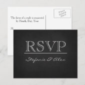 Chalkboard RSVP bruiloft briefkaart (Voorkant / Achterkant)