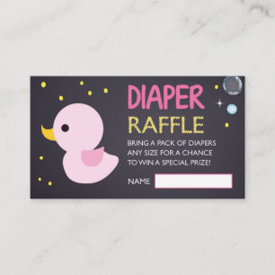 Chalkboard Rubber Ducky Luier Raffle Ticket Informatiekaartje