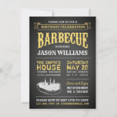 Chalkboard Rustic Birthday Party BBQ Invitations (Devant)