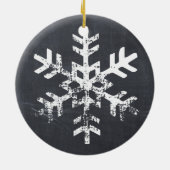 Chalkboard Rustic Circle Photo Snowflakes Keramisch Ornament (Achterkant)