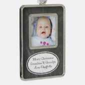 Chalkboard Rustic Grootouders kerstversier Verzilverd Kader Ornament (Rechts)