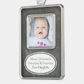 Chalkboard Rustic Grootouders kerstversier Verzilverd Kader Ornament (Links)
