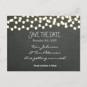 Chalkboard Rustic Licht Briefkaart sparen de Datum