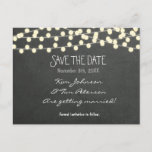 Chalkboard Rustic Lights Carte Postale Enregistrer<br><div class="desc">Carte Postale Chalkboard Rustic Lights Enregistrer La Date.</div>