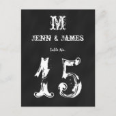 Chalkboard Rustic Mariage Numéro de table Carte (Devant)