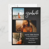 Chalkboard Rustic | Opslaan van de graduatiepartij Aankondigingskaart (Voorkant / Achterkant)