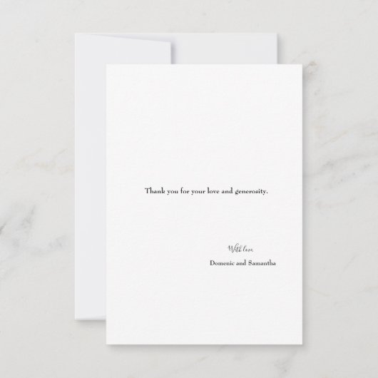 Chalkboard Rustic Wedding Thankful Script Bedankkaart (Achterkant)