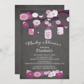 Chalkboard rustieke land Mason Jar Baby shower Kaart (Voorkant / Achterkant)