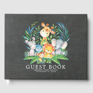Chalkboard Safari Oerwoud Baby shower gastenboek