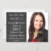 Chalkboard Save the Date Afstuderen Magnetische Uitnodiging (Voorkant)