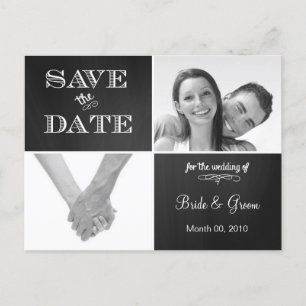 Chalkboard Save the Date Photo Briefkaarten
