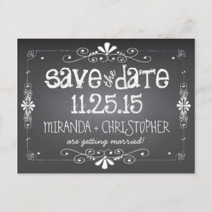Chalkboard Save the Date Wedding Briefkaart