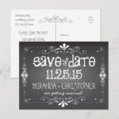 Chalkboard Save the Date Wedding Briefkaart (Voorkant / Achterkant)