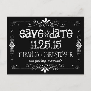 Chalkboard Save the Date Wedding Briefkaart