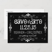 Chalkboard Save the Date Wedding Briefkaart (Voorkant / Achterkant)