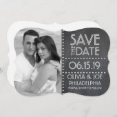 Chalkboard Save the Date with Custom Photo (Voorkant / Achterkant)
