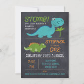 Chalkboard Schattigee Dinosaurussen Verjaardagsuit Kaart (Voorkant)