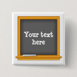 Chalkboard School Spirit Badge Vierkante Button 5,1 Cm