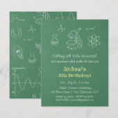 Chalkboard Science Birthday Party Invitations Kaart (Voorkant / Achterkant)