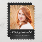Chalkboard Script 2015 Graduation Party Invitation (Devant / Derrière)