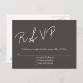 Chalkboard script bruiloft rsvp briefkaarten (Voorkant / Achterkant)