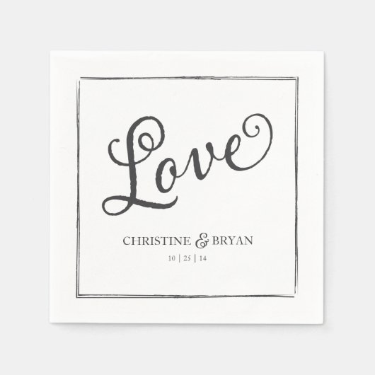 Chalkboard Script Napkin Servetten (Voorkant)