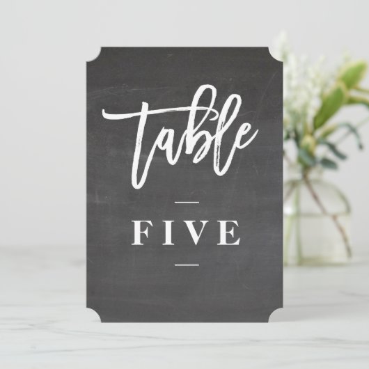 Chalkboard script numéro de table rustique (Debout devant)