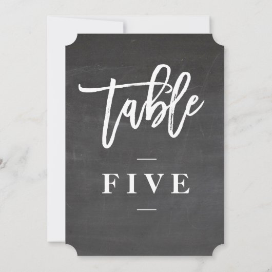 Chalkboard script numéro de table rustique (Dos)