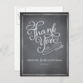 Chalkboard Script Wit Dank je Kaart (Voorkant / Achterkant)