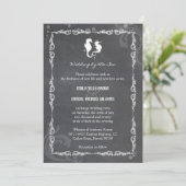 Chalkboard SeaHorse Destination Wedding Kaart (Staand voorkant)