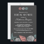 Chalkboard Seashells Invitation pour le mariage de<br><div class="desc">Coquillages vintages et invitation à l'étoile de mer avec motif rayé sur le dos. Parfait pour votre mariage à la plage ou douche nuptiale en été. Invitation à thème océan et mer. Vous pouvez customiser le libellé pour toute autre occasion comme baby shower, fête de fiançailles, fête de bachelorette, fête...</div>