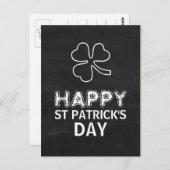 Chalkboard Shamrock, St Patrick's Day Briefkaart (Voorkant / Achterkant)