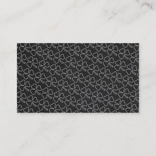 Chalkboard Shamrock St Patrick's Day Drinken Ticke Visitekaartje (Achterkant)