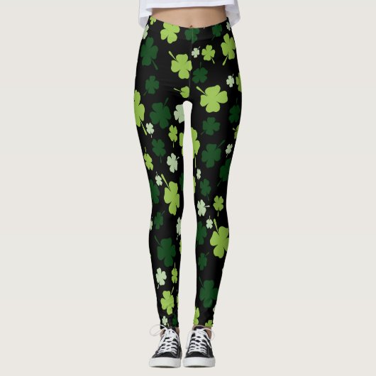 Chalkboard Shamrock St. Patrick's Day Leggings (Devant)