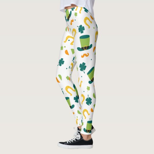 Chalkboard Shamrock St. Patrick's Day Leggings (Gauche)