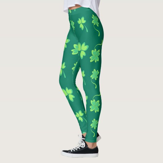 Chalkboard Shamrock St. Patrick's Day Leggings (Gauche)