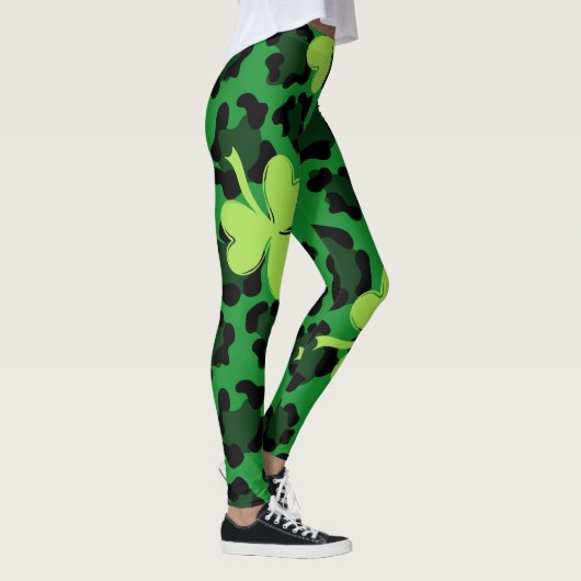 Chalkboard Shamrock St. Patrick's Day Leggings (Droite)