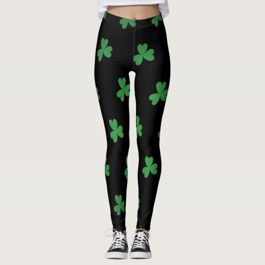 Chalkboard Shamrock St. Patrick's Day Leggings (Devant)