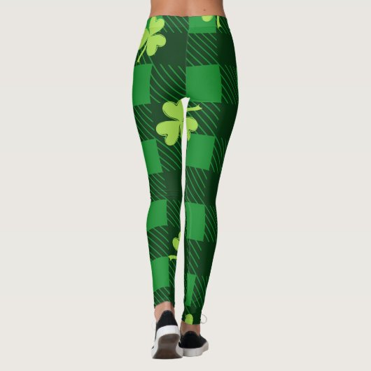 Chalkboard Shamrock St. Patrick's Day Leggings (Achterkant)