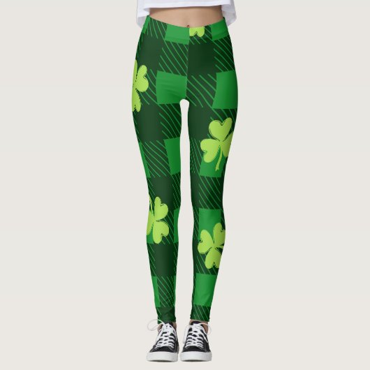 Chalkboard Shamrock St. Patrick's Day Leggings (Voorkant)