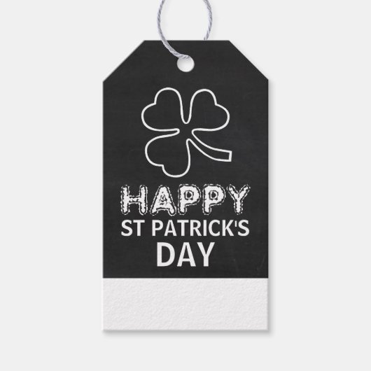 Chalkboard Shamrock, St Patrick's Day Party Cadeaulabel (Voorkant)