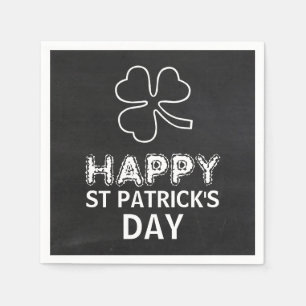 Chalkboard Shamrock, St Patrick's Day Party Servet