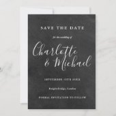 Chalkboard Signature Mariage Enregistrer la carte  (Devant)