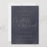 Chalkboard Signature Mariage Enregistrer la carte<br><div class="desc">Conçu pour coordonner avec notre collection Signature mariage. Doté de noms de style signature,  ce tableau noir élégant enregistrer la carte de date peut être personnalisé avec vos informations de jour de mariage spécial en lettres grises chic. Conçu par Thisisnotme©</div>