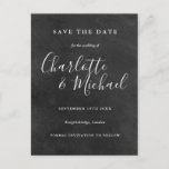 Chalkboard Signature Mariage Enregistrer la carte<br><div class="desc">Conçu pour coordonner avec notre collection Signature mariage. Doté de noms de style signature,  ce tableau noir élégant enregistrer la carte de date peut être personnalisé avec vos informations spéciales de jour de mariage en lettrage blanc chic. Conçu par Thisisnotme©</div>