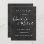 Chalkboard Signature Wedding Save the Date Kaart (Voorkant / Achterkant)
