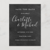 Chalkboard Signature Wedding Save the Date Kaart (Voorkant)