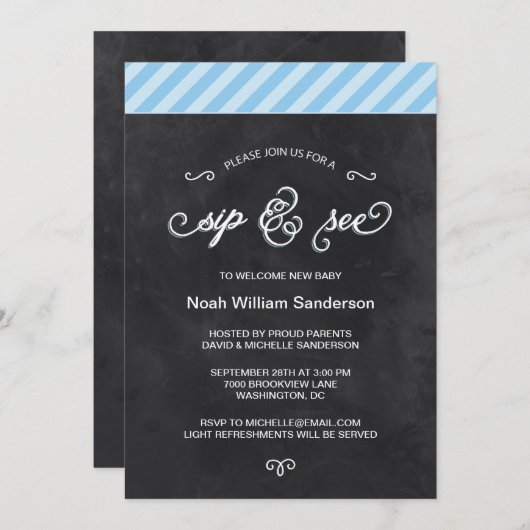 Chalkboard Sip en See Kaart (Voorkant / Achterkant)